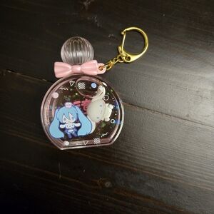 Miku x Cinnamoroll Puka Puka Hanger Pink Keychain